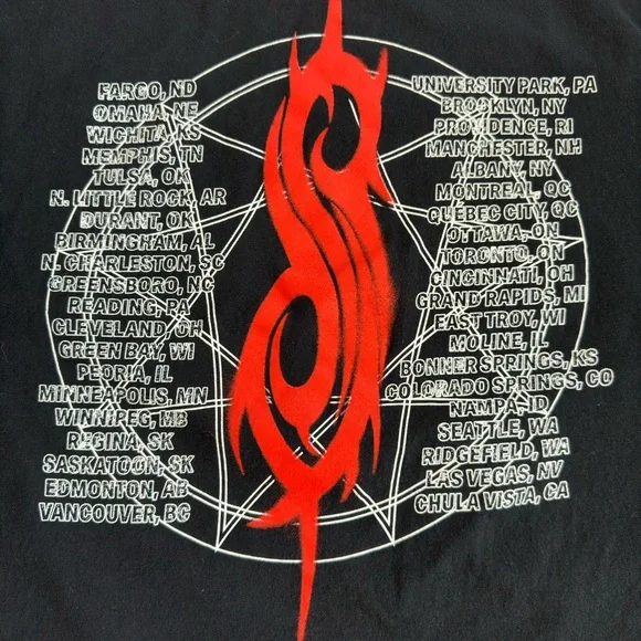 Slipknot 2022 North American Tour T Shirt Black Size Large - Picture 8 of 8